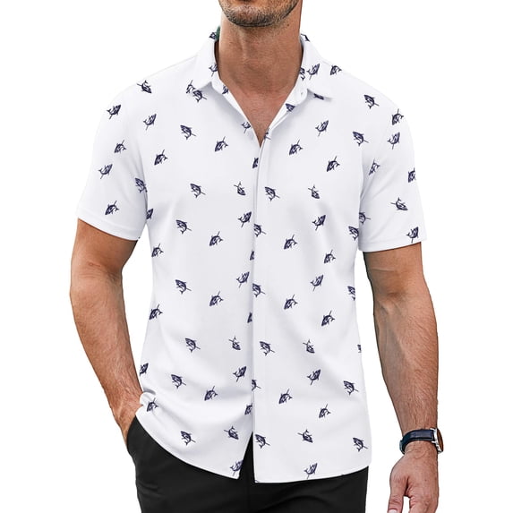 COOFANDY Mens Wrinkle Free Button Down Shirts Short Sleeve Untucked Shirts Casual Summer Shirt