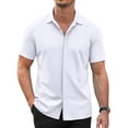 thumbnail image 1 of COOFANDY Mens Wrinkle Free Button Down Shirts Short Sleeve Untucked Shirts Casual Summer Shirt, 1 of 8