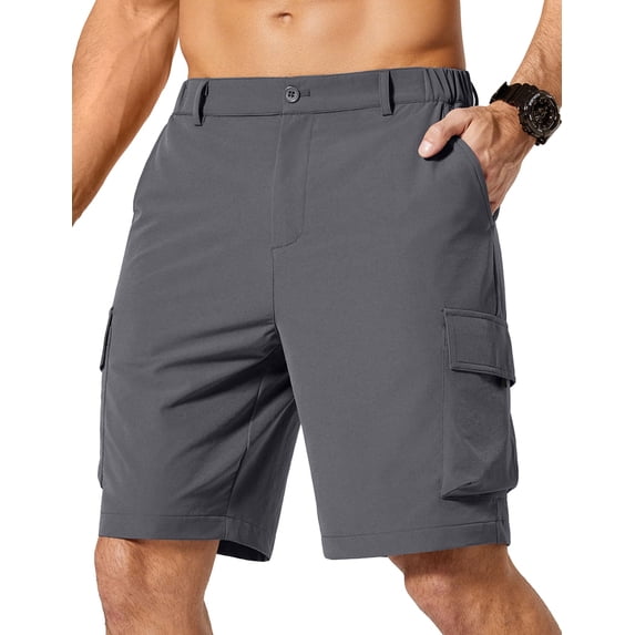 COOFANDY Mens Shorts Casual Hiking Cargo Shorts Lightweight Quick Dry Fishing Golf Shorts Men 9 Inch Inseam