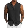 thumbnail image 1 of COOFANDY Mens Sleeveless Summer Shirts Beach Tank Tops Button Up Textured Tank Shirt for Vacation, 1 of 6