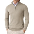thumbnail image 1 of COOFANDY Mens Slim Fit 1/4 Zip Up Mock Neck Polo Sweater Casual Long Sleeve Sweater Pullover Sweaters, 1 of 6