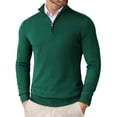 thumbnail image 1 of COOFANDY Mens Slim Fit 1/4 Zip Up Mock Neck Polo Sweater Casual Long Sleeve Sweater Pullover Sweaters, 1 of 6