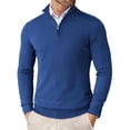 thumbnail image 1 of COOFANDY Mens Slim Fit 1/4 Zip Up Mock Neck Polo Sweater Casual Long Sleeve Sweater Pullover Sweaters, 1 of 6