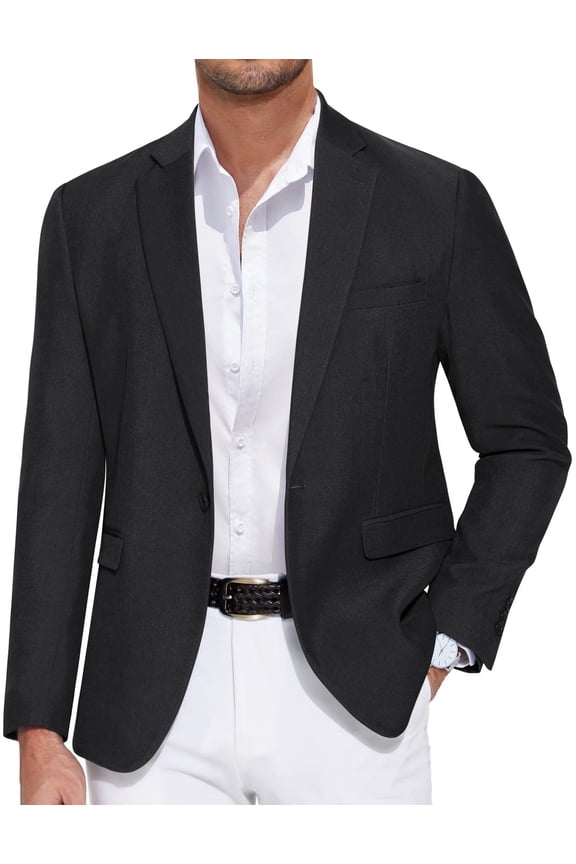 Mens Casual Sports Coat Slim Fit Lightweight Fashion Blazer Jacket Single Breasted Suit Coats