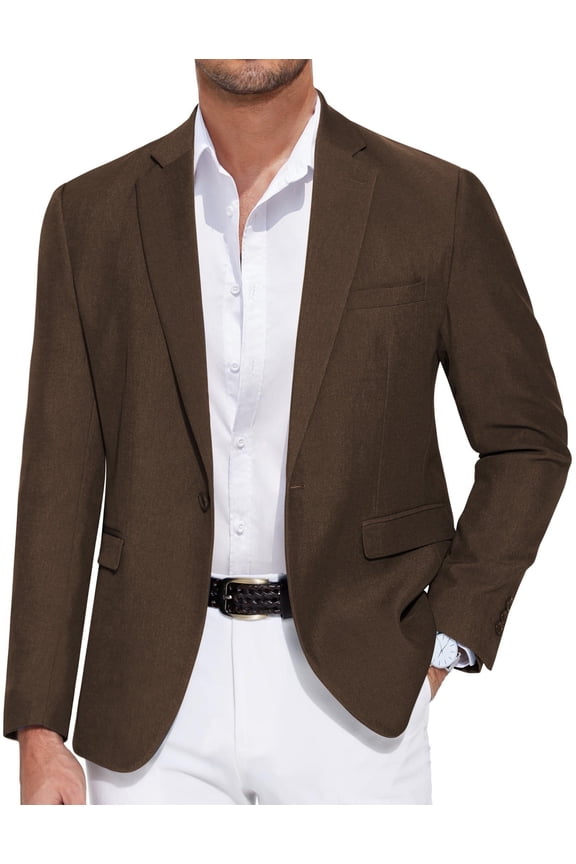 Mens Casual Sports Coat Slim Fit Lightweight Fashion Blazer Jacket Single Breasted Suit Coats