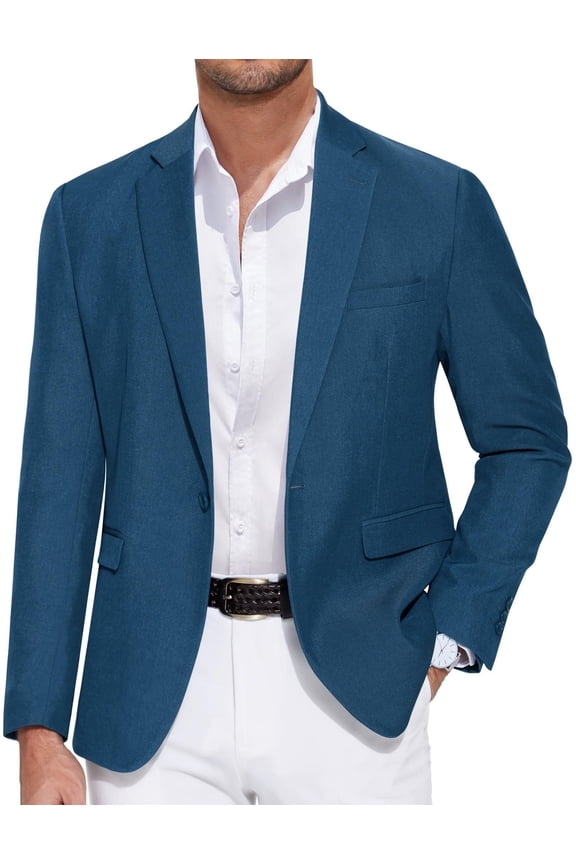 Mens Casual Sports Coat Slim Fit Lightweight Fashion Blazer Jacket Single Breasted Suit Coats
