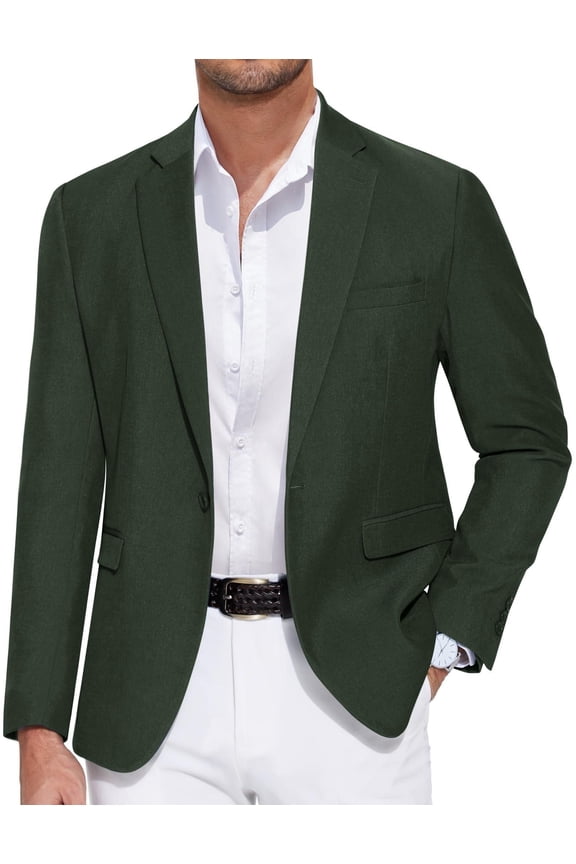 Mens Casual Sports Coat Slim Fit Lightweight Fashion Blazer Jacket Single Breasted Suit Coats