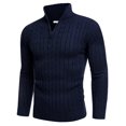 thumbnail image 1 of COOFANDY Men's Quarter Zip Sweater Slim Fit Polo Sweater Lightweight Long Sleeve Pullover Turtleneck, 1 of 11