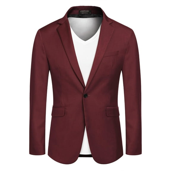 COOFANDY Mens One Button Casual Blazer - Sport Coat Business Suit Jacket