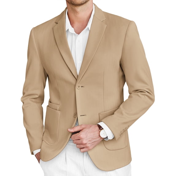 COOFANDY Mens Sport Coat Slim Fit Two Buttons Blazer Casual Suede Suit Jacket