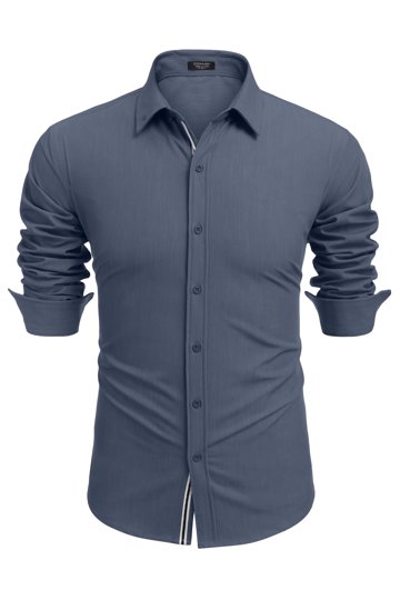 Chemise Homme Slim Fit Bleue Décontractée – Taille S – Style Stretch Et Fleurs – Occasion Très Bon état