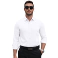 thumbnail image 1 of COOFANDY Mens Stretch Dress Shirts Long Sleeve Button Down Shirt Regular Fit Formal Business Shirts, 1 of 10