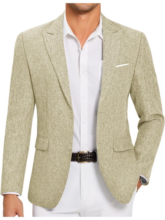 Mens Suit Jacket Lightweight Stretch Sport Coat Slim Fit Formal Business Blazer