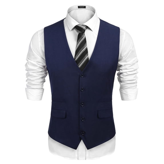 COOFANDY Mens Suit Vest Formal Dress Vest Slim Fit Buesiness Wedding