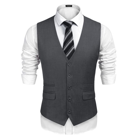 COOFANDY Mens Suit Vest Formal Dress Vest Slim Fit Buesiness Wedding