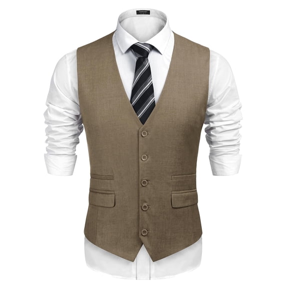 COOFANDY Mens Suit Vest Formal Dress Vest Slim Fit Buesiness Wedding