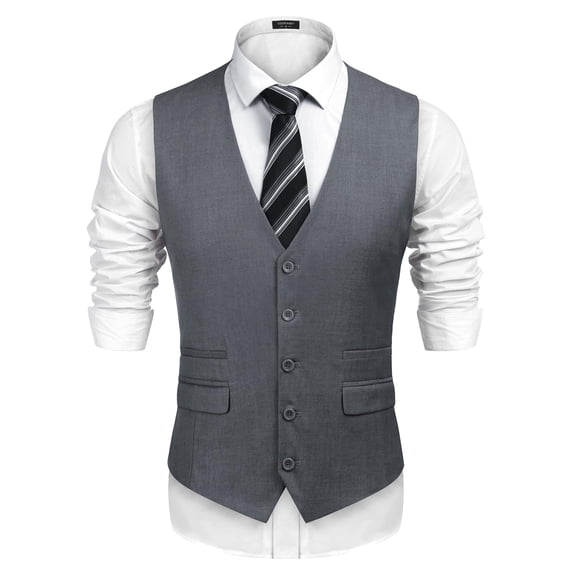 COOFANDY Mens Suit Vest Formal Dress Vest Slim Fit Buesiness Wedding
