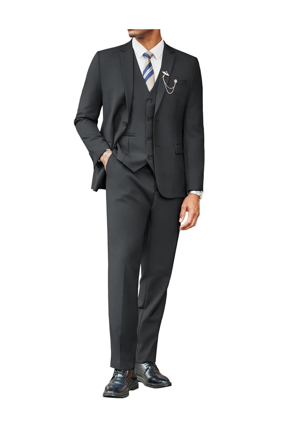 Mens Suits 3 Piece Two Button Lightweight Blazer Jackets Vest Pants Set for Wedding Business Dinner Prom