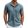 thumbnail image 1 of COOFANDY Mens Beach Button Up Shirt Fashion Casual Linen Resort Wear Shirts for Men, 1 of 7