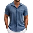 thumbnail image 1 of COOFANDY Mens Button Down Short Sleeve Shirt Casual Shirts Summer Beach Textured Shirts with Pocket, 1 of 6