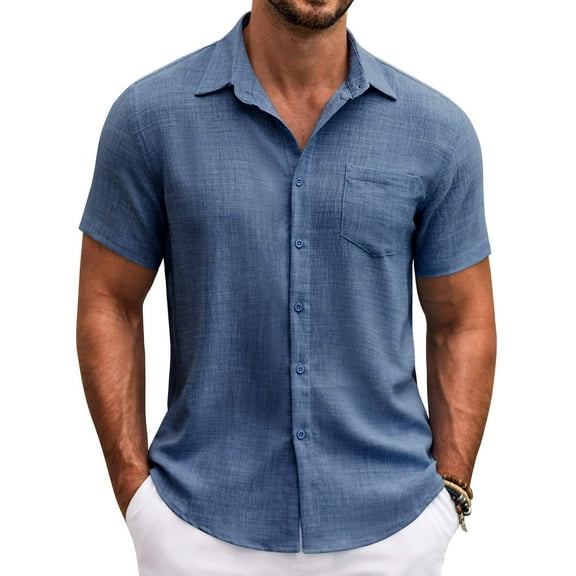 COOFANDY Button Down Shirt Men Lightweight Button Up Shirts Summer Beach Shirt for Wedding