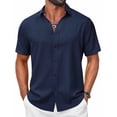 thumbnail image 1 of COOFANDY Mens Summer Shirts Short Sleeve Button Up Shirt Regular Fit Tropical Holiday Shirts, 1 of 6