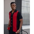 thumbnail image 1 of COOFANDY Vintage Mens Bowling Shirts Button Up Vacation Shirts Loose Fit Short Sleeve Shirts, 1 of 8