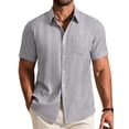 thumbnail image 1 of COOFANDY Mens Summer Textured Shirts Short Sleeve Casual Shirts Wrinkle Free Button Down Shirt, 1 of 6