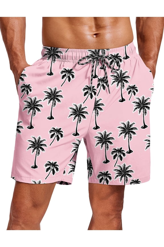 Mens Swim Trunks 7 inch Swim Shorts Board Short Bathing Suit with Mesh Liner Beach Shorts