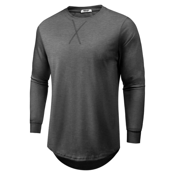 COOFANDY Mens T Shirts Casual Stylish Cotton Hipster Hip Hop Longline Crewneck Tees Athletic Gym Workout Shirts Curved Hem Tops