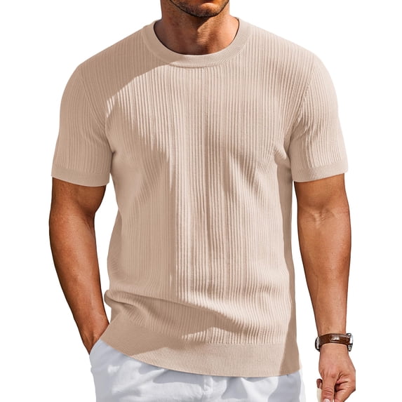 COOFANDY Mens Tee Shirts Casual Stylish Summer Tshirts Short Sleeve Knit Sweater Shirts