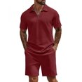 thumbnail image 1 of COOFANDY Mens Tracksuit Casual 2 Piece Quarter Zip Polo Shirt and Shorts Set Athletic Jogging Sports, 1 of 6