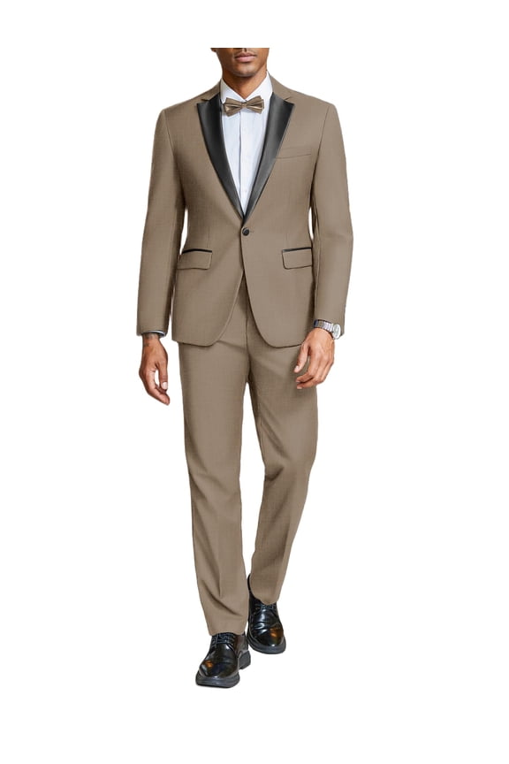 Mens Tuxedo Suit Set Slim Fit 2 Piece One Button Christmas Blazer Jacket Pants for Wedding