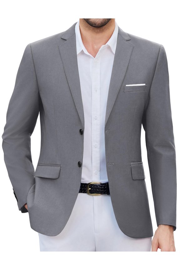 Mens Two Button Blazer Jacket Big and Tall Formal Business Suit Jackets