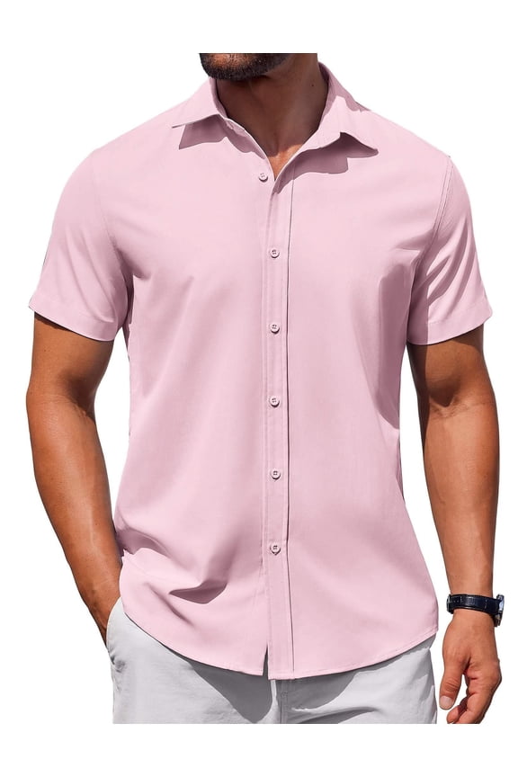 Mens Untucked Short Sleeve Shirt Button Up Shirt Untucked Dress Shirts Summer Beach Wedding
