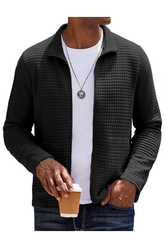 Jackets for Men Casual Full Zip Jackets Stand Collar Jacket Fashion Fall Coat