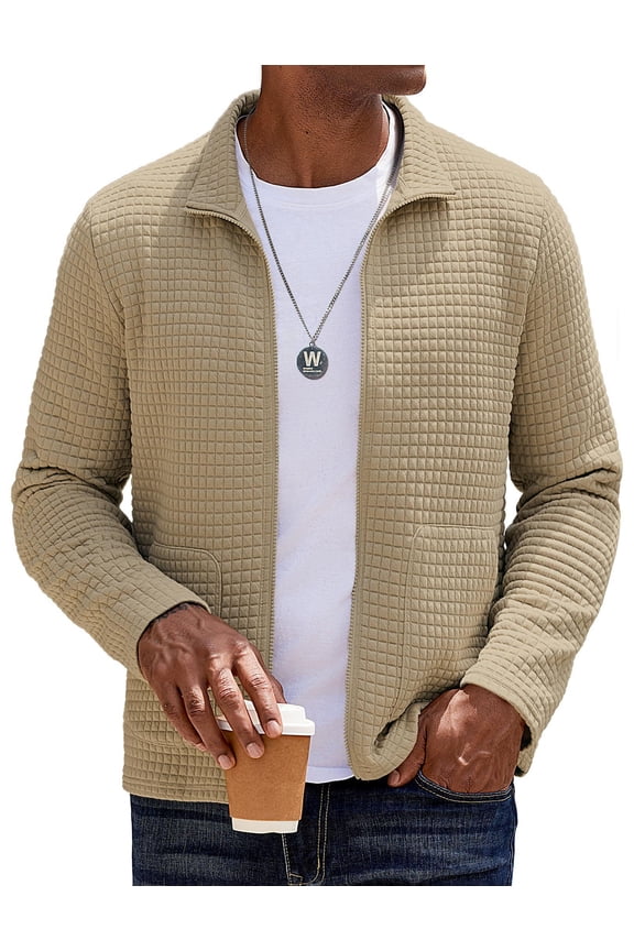 Jackets for Men Casual Full Zip Jackets Stand Collar Jacket Fashion Fall Coat