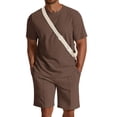 thumbnail image 1 of COOFANDY Mens Waffle Short Sets Summer 2 Piece Outfits Casual Short Sleeve Cotton Jogging Tracksuits, 1 of 6