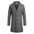 thumbnail image 1 of COOFANDY Men's Classic Wool Blend Peacoat - Winter Trench Style, Notched Lapel, Single Breasted with Pockets, 1 of 9