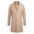 thumbnail image 1 of COOFANDY Men's Classic Wool Blend Peacoat - Winter Trench Style, Notched Lapel, Single Breasted with Pockets, 1 of 6