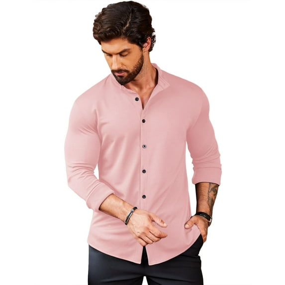 COOFANDY Men's Long Sleeve Button Up Dress Shirts - Athletic Fitted Slim Fit