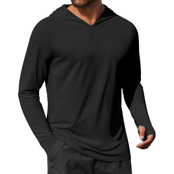 COOFANDY Sun Hoodie for Mens Long Sleeve Rash Guard Shirts Outdoor Lightweight Sun Protection Shirts
