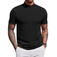 thumbnail image 1 of COOFANDY Mock Turtleneck for Men Short Sleeve Casual Stylish High Neck Fall Tops Stretch Sweater, 1 of 6