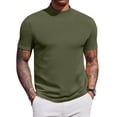 thumbnail image 1 of COOFANDY Mock Turtleneck for Men Short Sleeve Casual Stylish High Neck Fall Tops Stretch Sweater, 1 of 6