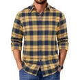 thumbnail image 1 of COOFANDY Plaid Shirt Men Flannel Shirts Long Sleeve Button Down Shirts with Pocket, 1 of 6