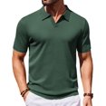 thumbnail image 1 of COOFANDY Polo Shirts for Men Casual V Neck Ribbed Textured Knit Polo Top Summer Golf Polo Shirt, 1 of 6