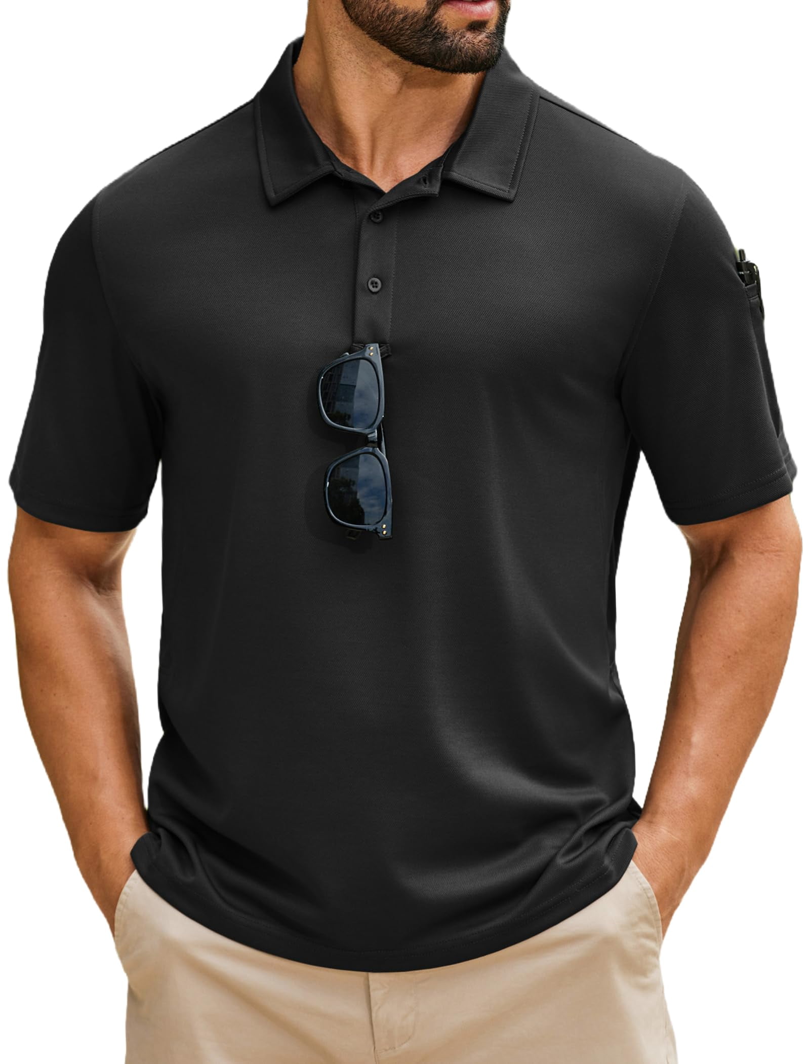 COOFANDY Polo Shirts for Men Short Sleeve Dry Fit Golf Polo T Shirt ...