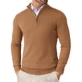 thumbnail image 1 of COOFANDY Mens Slim Fit 1/4 Zip Up Mock Neck Polo Sweater Casual Long Sleeve Sweater Pullover Sweaters, 1 of 18