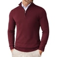 thumbnail image 1 of COOFANDY Mens Slim Fit 1/4 Zip Up Mock Neck Polo Sweater Casual Long Sleeve Sweater Pullover Sweaters, 1 of 8