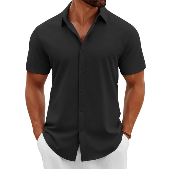 COOFANDY Mens Beach Resort Wear Beach Wedding Guest Shirt Summer Outfits for Men